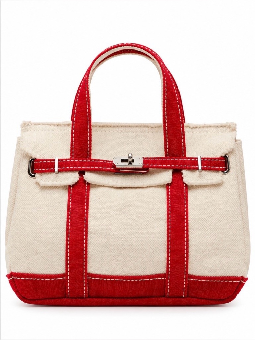 NWT: Sunwin *VIRAL* Mini Boatkin Canvas Tote- Red Trim